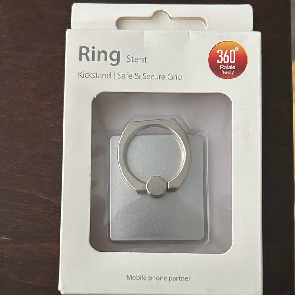NWT.  Silver Ring Stent Square Phone Kickstand